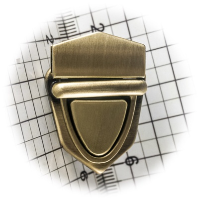 Замок для сумки 0186Л цупферный, антик, цена 197 руб