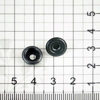 Кнопка кольцевая нержавейка 12 мм, черная