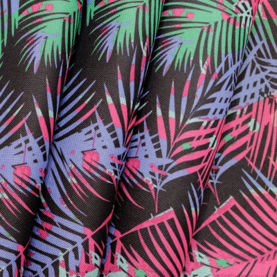 Ткань тентовая 600D, 400 г/м2, ш. 150 см, принт Листья цветные, цена 450 руб