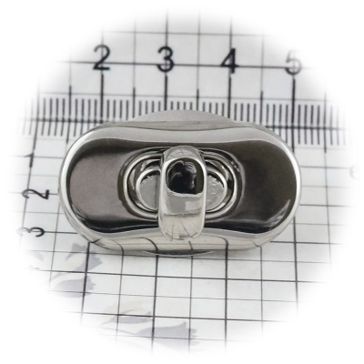 Замок для сумки 3455 поворотный, никель, цена 283 руб