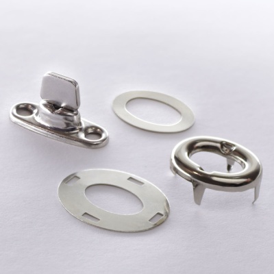 Кнопка поворотная 10x16 мм, никель, с люверсом, цена 197.50 руб