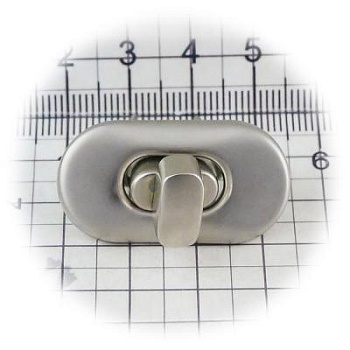 Замок для сумки 3455 поворотный, матовый никель