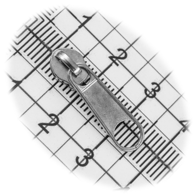 Бегунок №03, для витой молнии, галантерейный, простой, никель, цена 6 руб