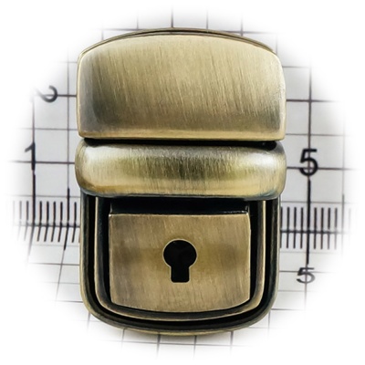 Замок для сумки А0605 с ключом, антик, цена 277.50 руб