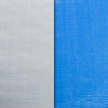 Полотно тентовое Тарпаулин, 150 г/м2, 2x50 м, белый/голубой