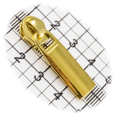 Бегунок №05, для витой молнии, галантерейный, плоский, золото, цена 30 руб