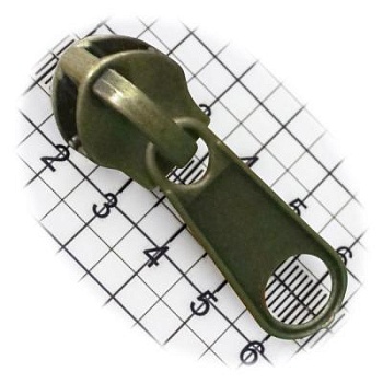 Бегунок №10, для витой молнии, галантерейный, простой, антик