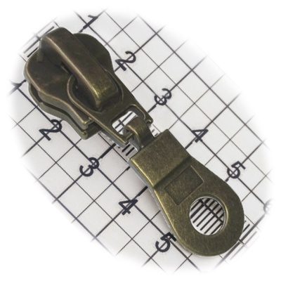 Бегунок №10, для металлической молнии, капля, антик, цена 