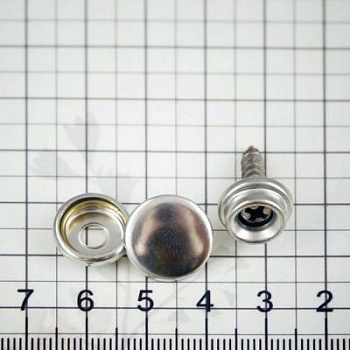 Кнопка кольцевая с шурупом 15 мм, никель