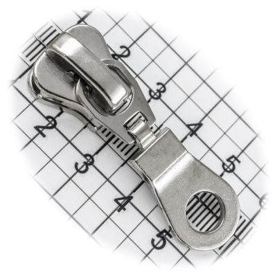 Бегунок №08, для тракторной молнии, капля, никель, цена 68 руб