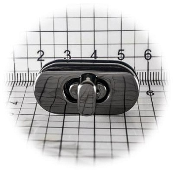 Замок для сумки 0025Л поворотный, блэк никель