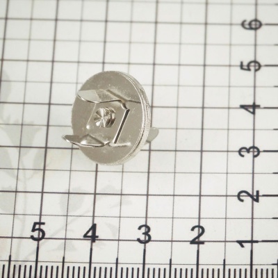 Кнопка магнитная, 18 мм, плоская, никель, цена 