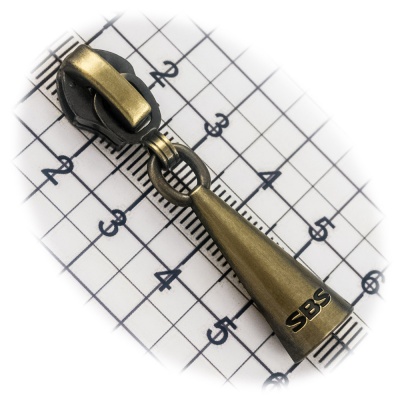 Бегунок №05, для витой молнии, обувной, декоративный, антик, цена 57 руб