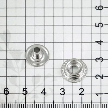 Кнопка кольцевая нержавейка 15 мм, никель