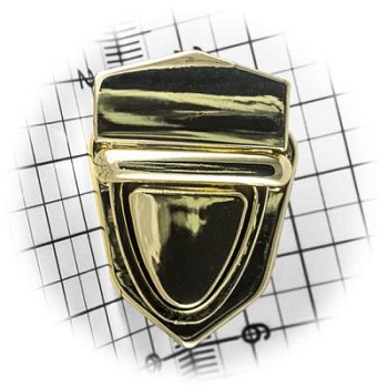 Замок для сумки 0186Л цупферный, золото