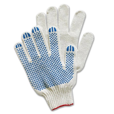 Перчатки вязаные с ПВХ, цена 18.50 руб