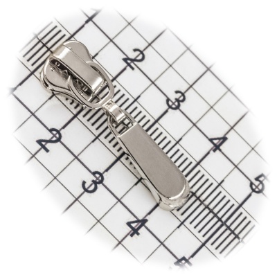 Бегунок №03, для тракторной молнии, декоративный, никель, цена 46 руб