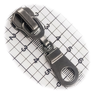 Бегунок №08, для металлической молнии, капля, блэк никель, цена 