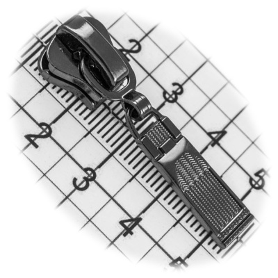 Бегунок №05, для тракторной молнии, декоративный, блэк никель, цена 