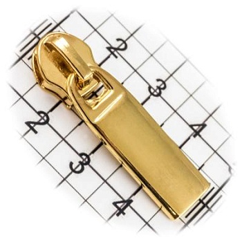 Бегунок №07, для витой молнии, галантерейный, плоский, золото