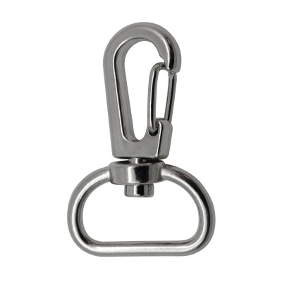 Карабин-кнопка K3721C, под ремень 20 мм, никель, цена 76 руб