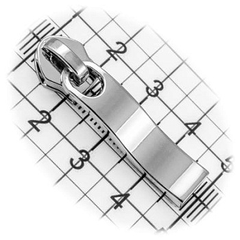 Бегунок №05, для витой молнии, галантерейный, волна, никель
