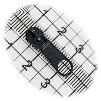 Бегунок №03, для витой молнии, галантерейный, простой, черный