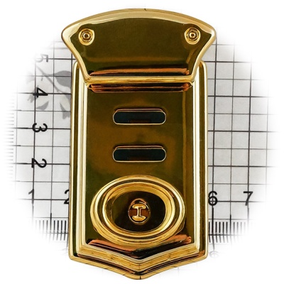 Замок портфельный КА0106А с ключом, золото, цена 420 руб