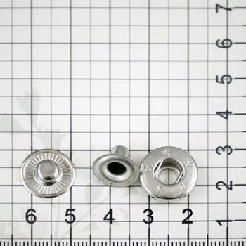 Кнопка пружинная нержавейка  15 мм, никель
