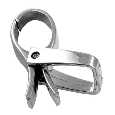 Ручкодержатель-карабин 1227, под ремень 20 мм, никель, цена 