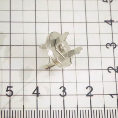 Кнопка магнитная, 14 мм, плоская, никель, цена 