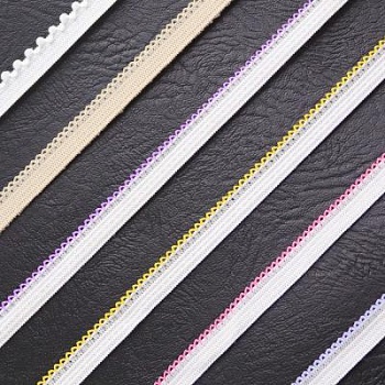 Резинка бельевая отделочная, 7 мм, белая с цветной каймой