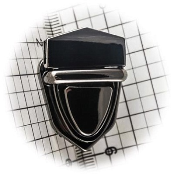 Замок для сумки 0186Л цупферный, блэк никель