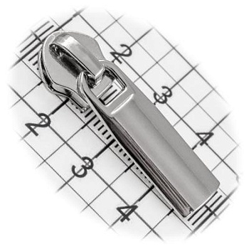 Бегунок №07, для витой молнии, галантерейный, плоский, никель