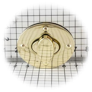 Замок для сумки 0002Л поворотный, золото