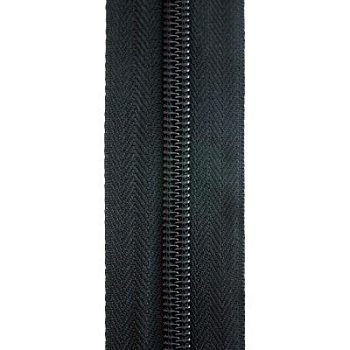 Молния Т7, витая, рулонная, рулон 200 м, чёрная