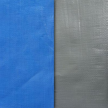Полотно тентовое Тарпаулин, 180 г/м2, 2x50 м, синий/серебро