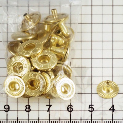 Кнопка пружинная 12.5 мм, золото, цена 9 руб