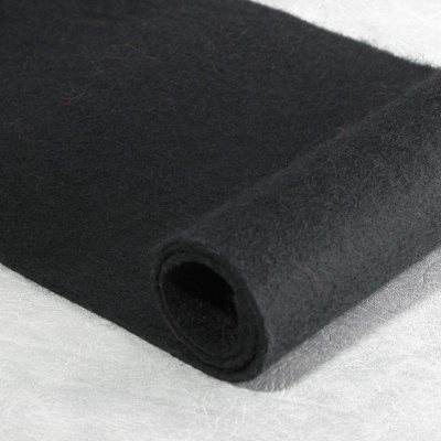 Войлок натуральный, 1.3 м, черный, шерсть, цена 1 697 руб