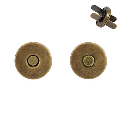 Кнопка магнитная, 14 мм, плоская, антик, цена 37 руб