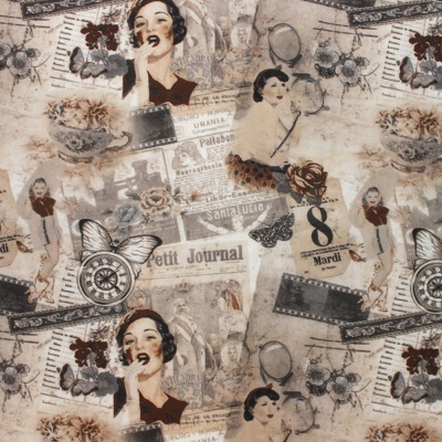 Принт на велюре Retro, 255 г/м2, ш. 145 см, цена 336 руб