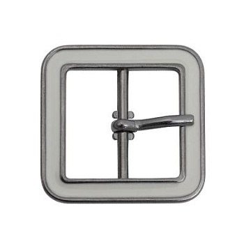 Пряжка 4040, под ремень 20 мм, блэк никель, с белой эмалью