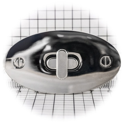 Замок для сумки 0042Л поворотный, никель, цена 321 руб