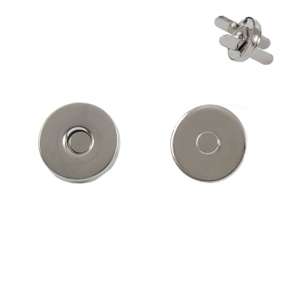 Кнопка магнитная, 10 мм, плоская, никель, цена 43 руб