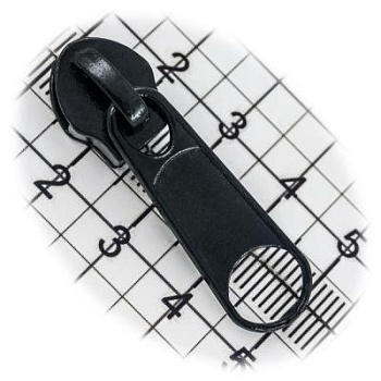 Бегунок №08, для витой молнии, галантерейный, простой, черный