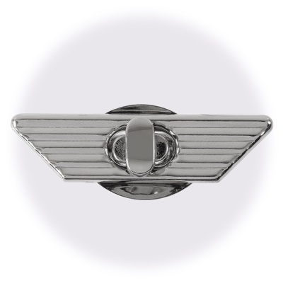 Замок для сумки К4018 поворотный, никель, цена 